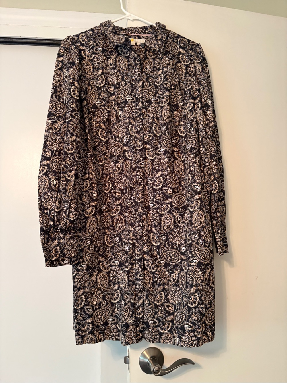 Boden Women’s Paisley Long-Sleeve Shirt Dress US size 10 (belt tie)